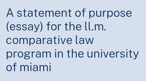 university of miami essay examples
