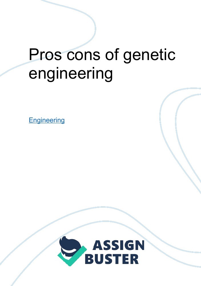 genetic engineering essay pros and cons