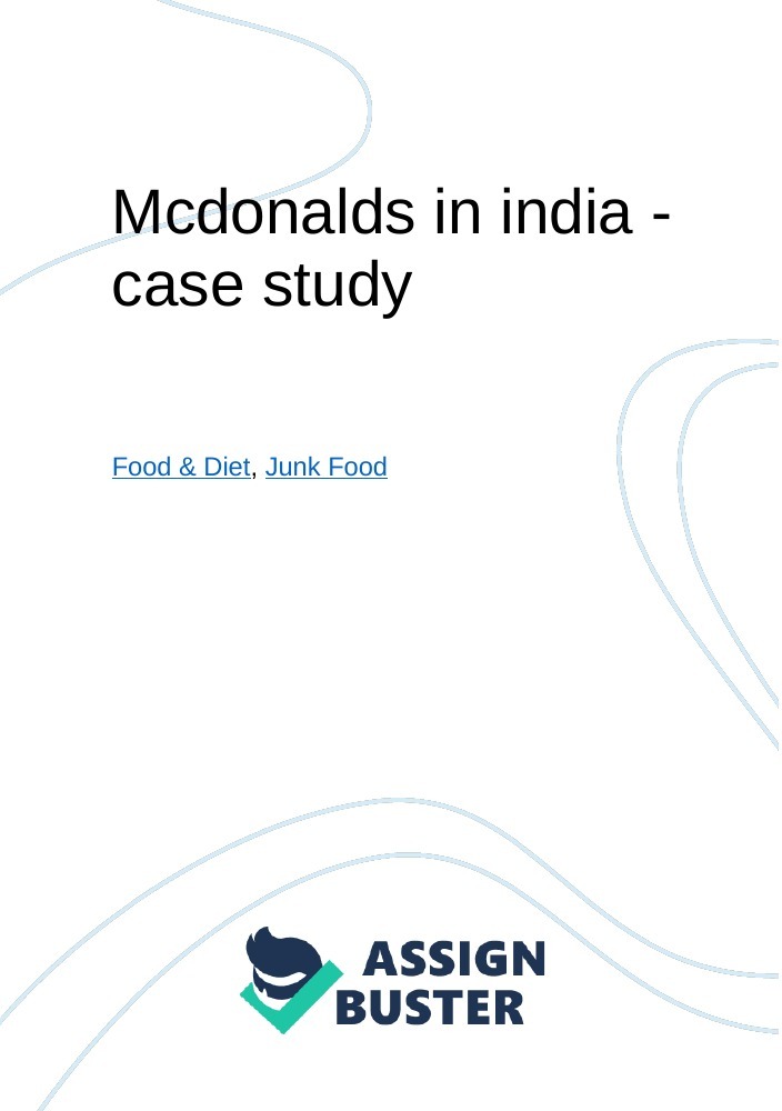 literature review of mcdonalds in india