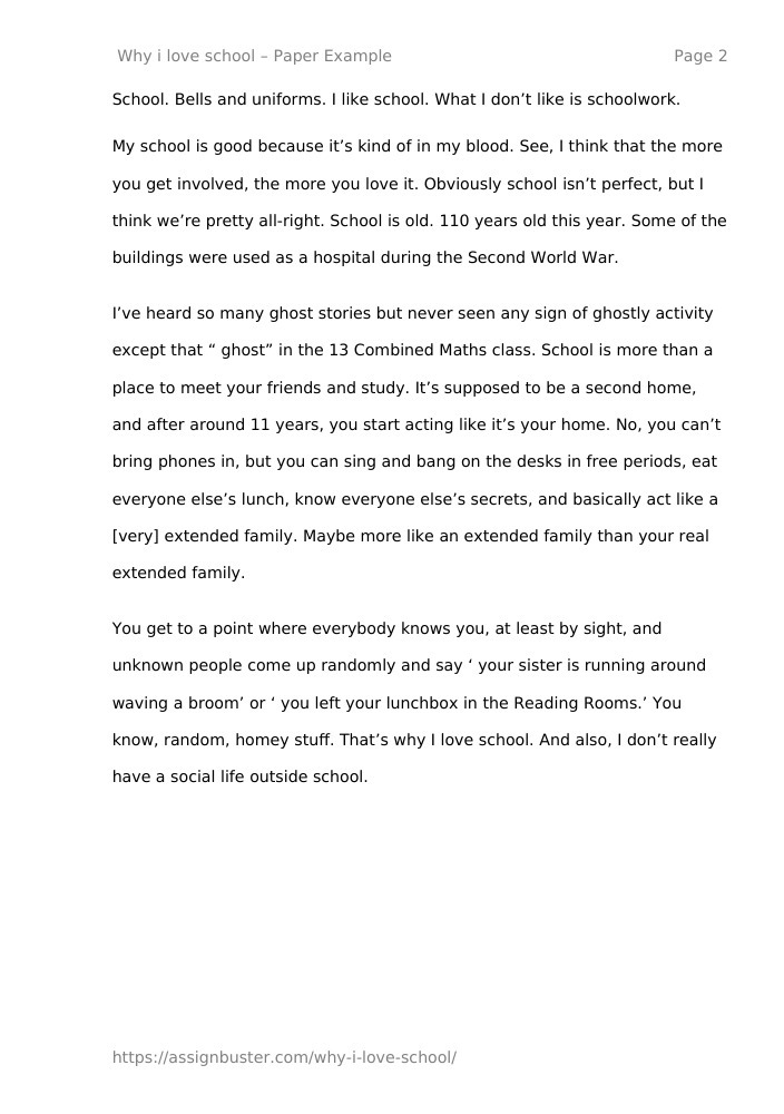 essay about why you love school