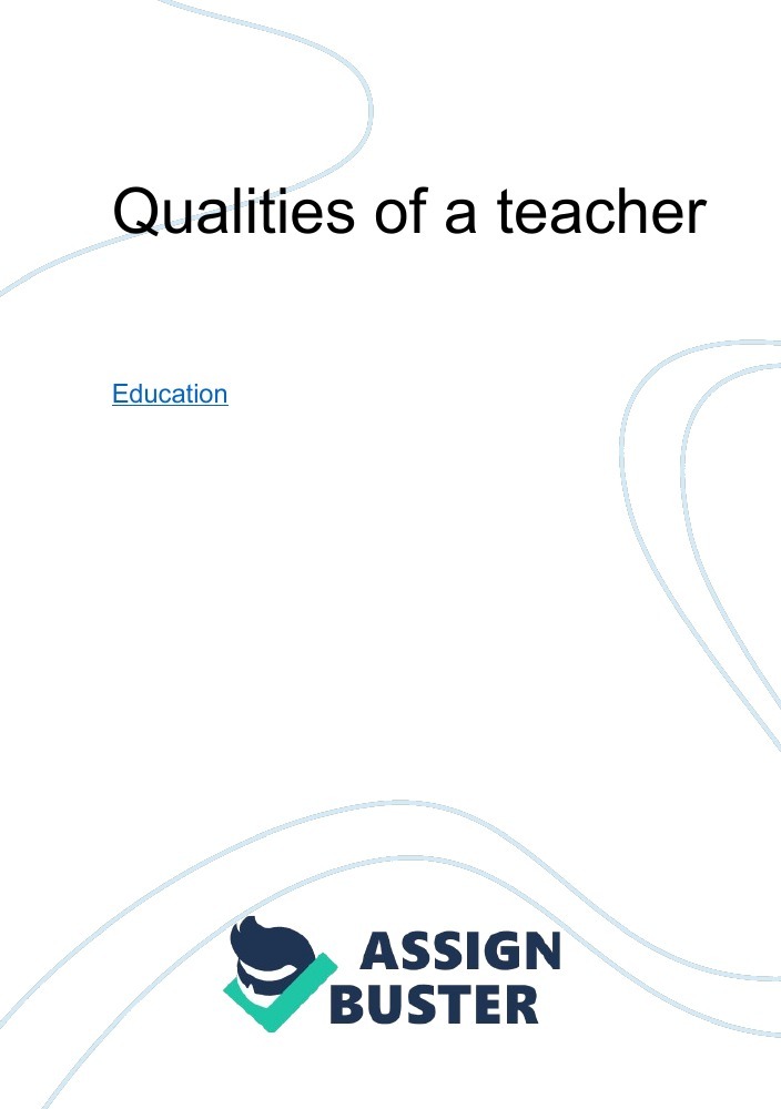 essay on the qualities of a teacher