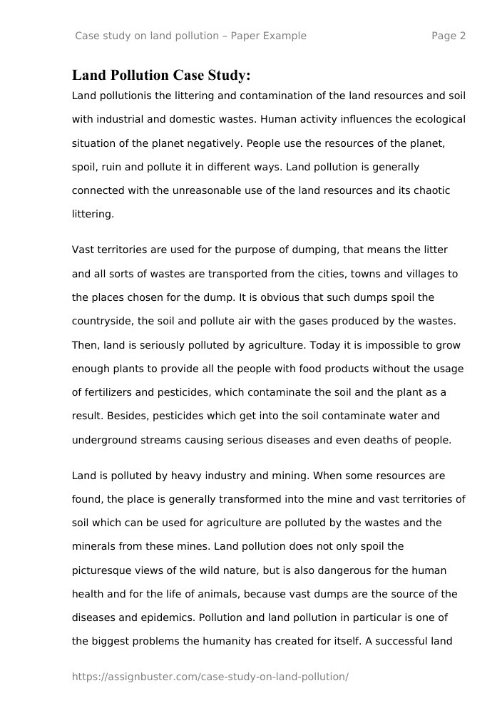 case study on land pollution