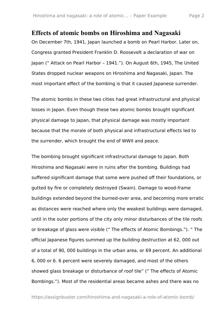 hiroshima bomb essay