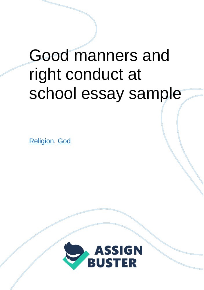 essay about good manners and right conduct