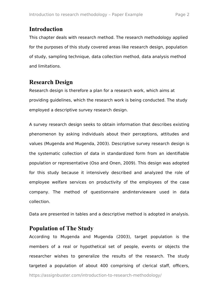 research methodology essay introduction