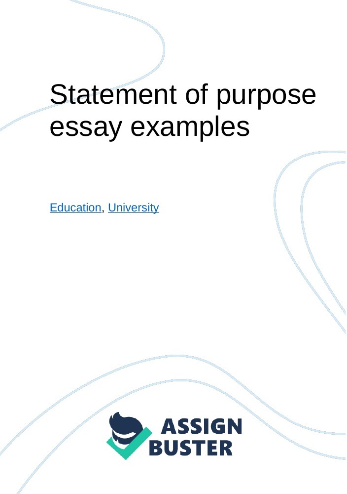 the statement of purpose essay