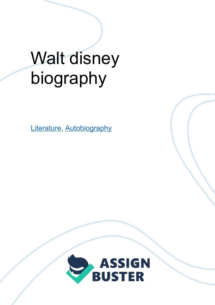 walt disney biography text