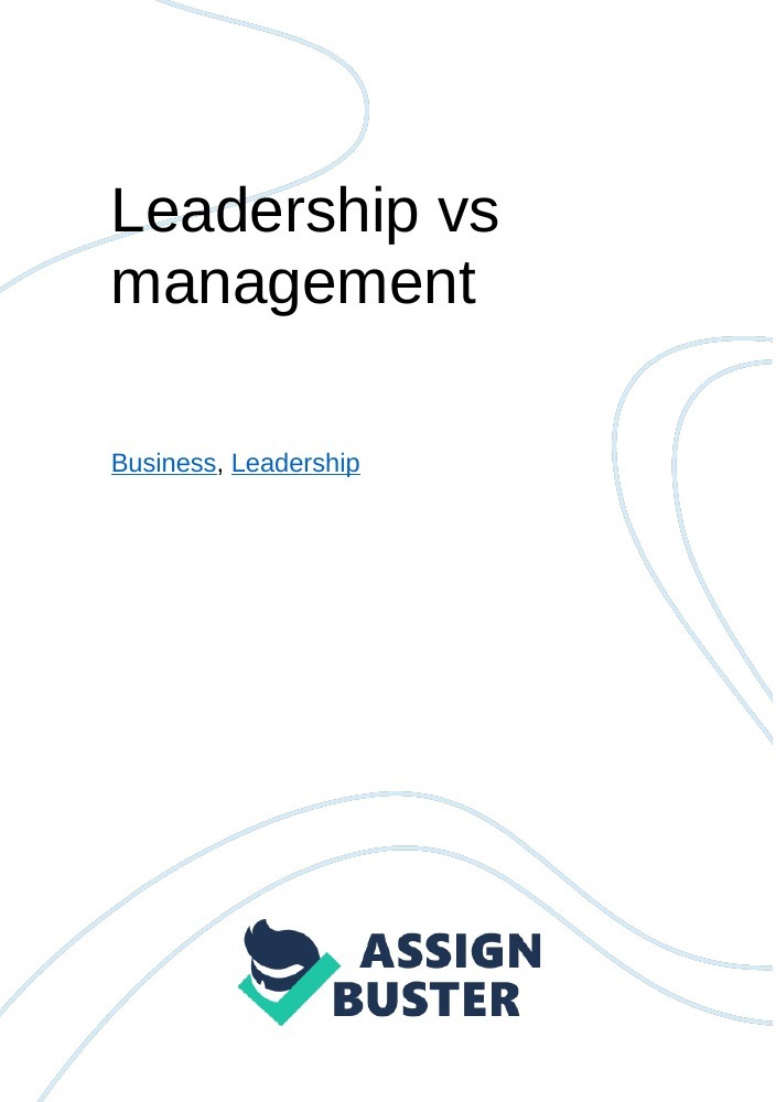 leadership vs management essay pdf