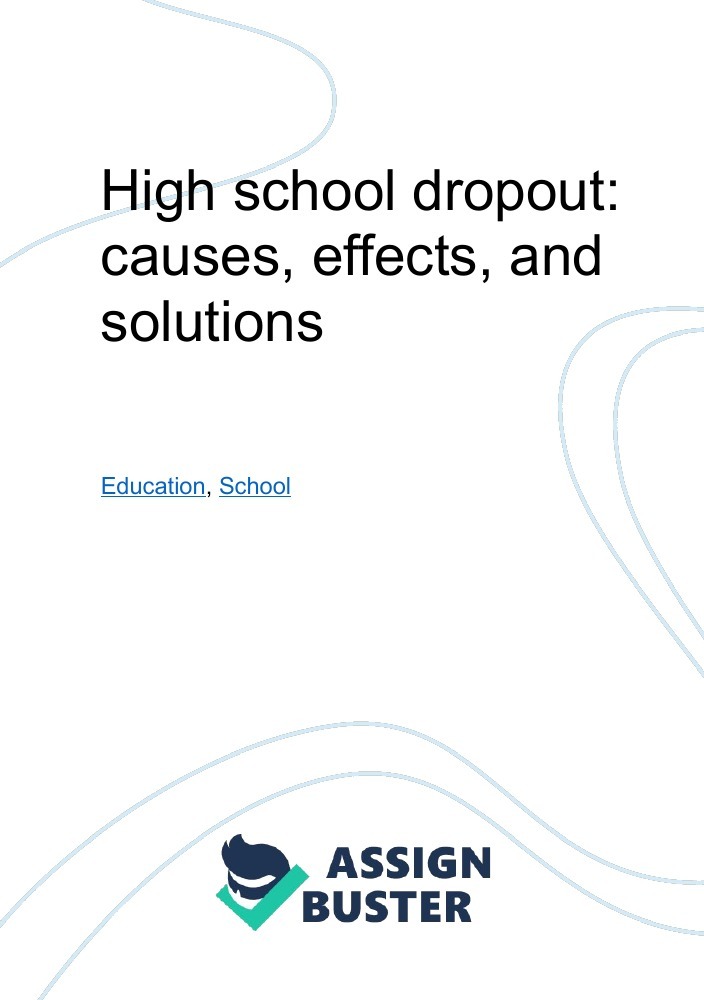 high school dropout essay cause and effect