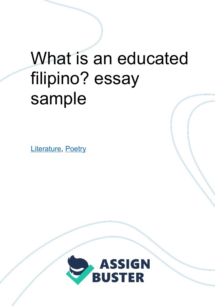 what is an educated filipino essay summary