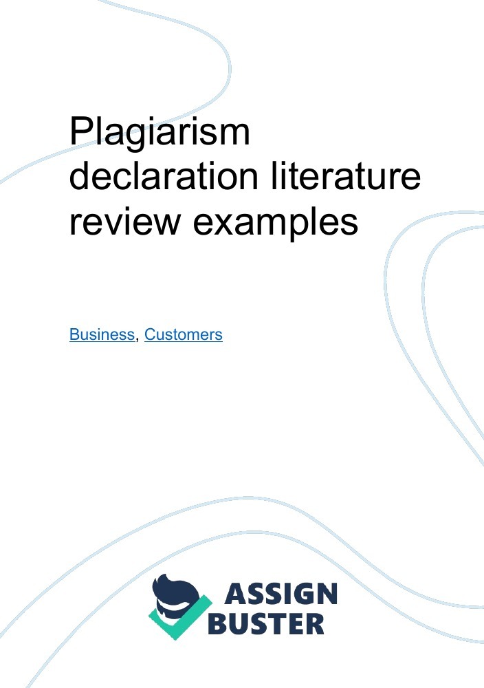 plagiarism thesis literature review