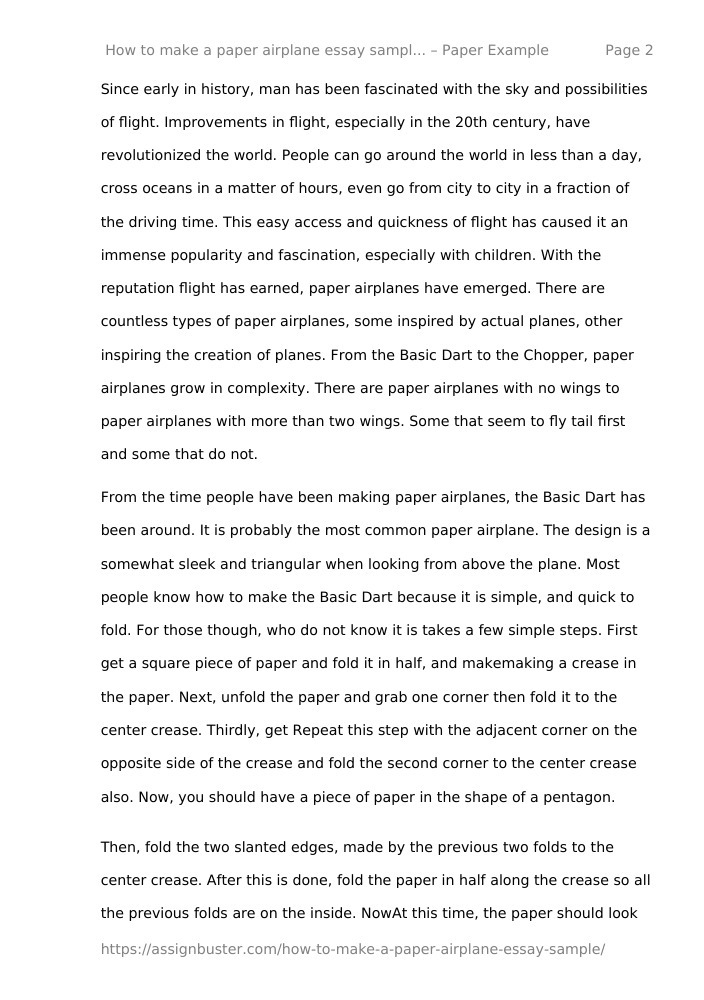 essay about paper airplane