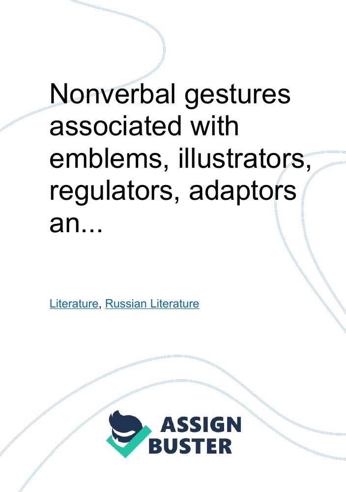 Nonverbal gestures associated with emblems, illustrators, regulators