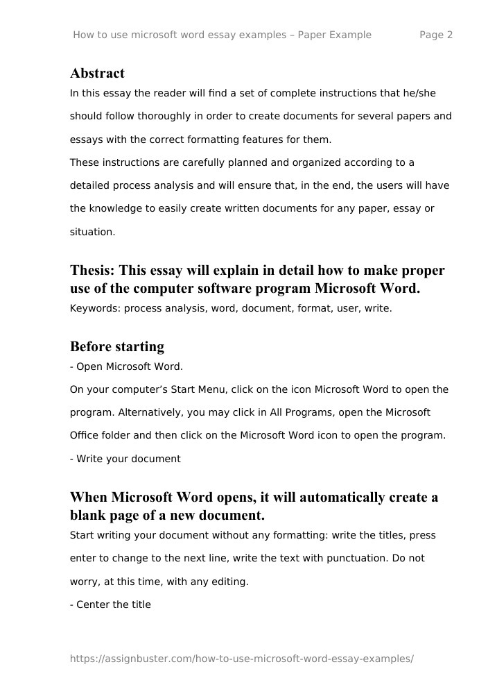 importance of microsoft word essay