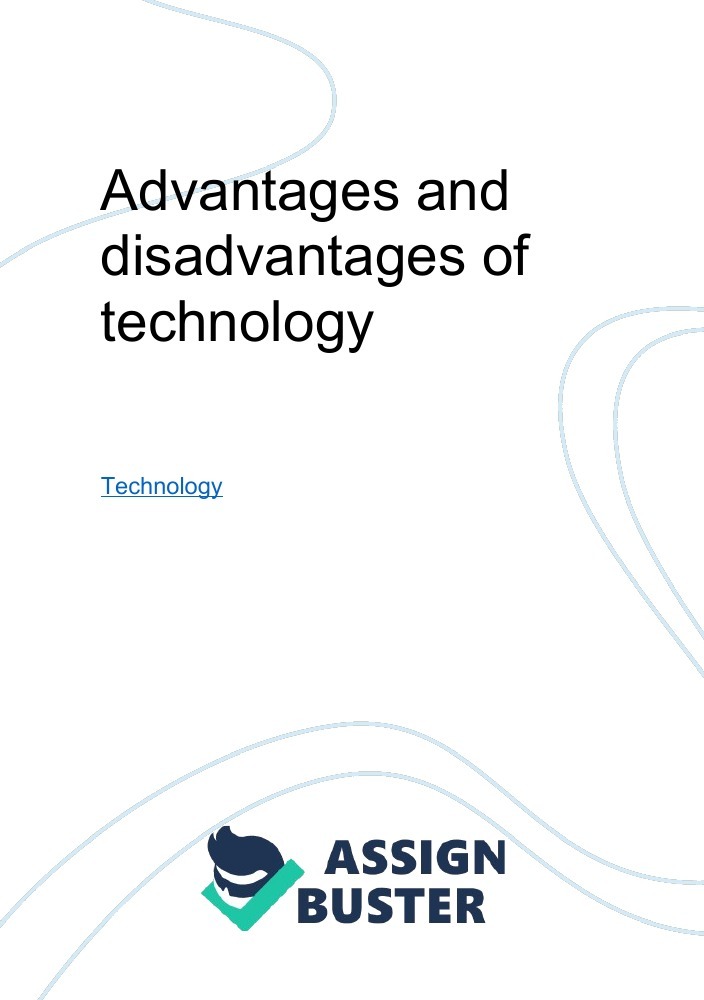 advantages and disadvantages of technology essay for class 6
