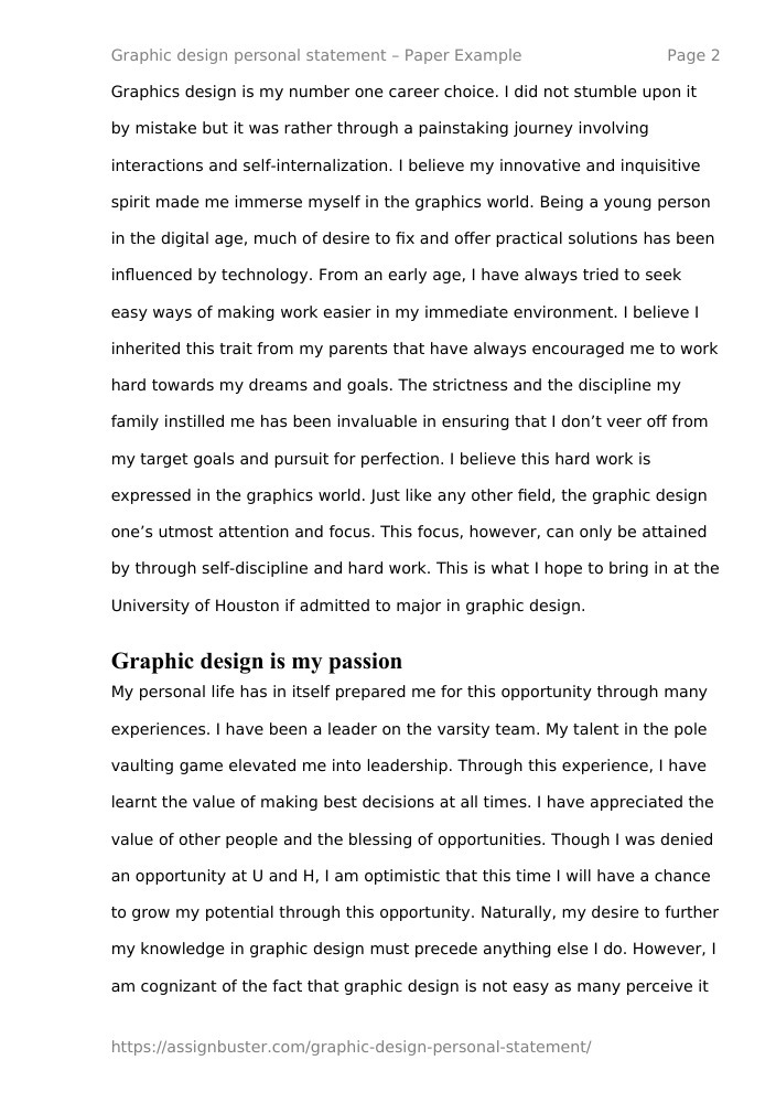 graphic design personal statement for resume