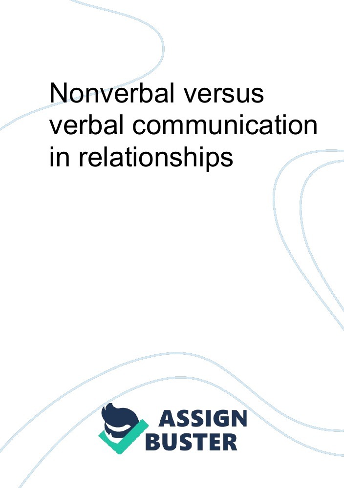 importance of verbal and nonverbal communication essay