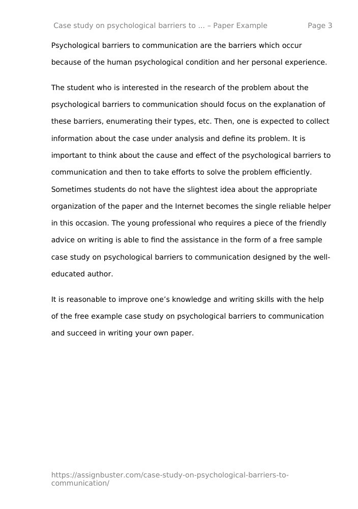 psychological barrier essay