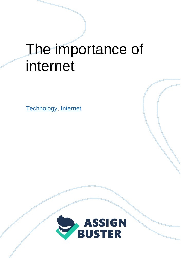 importance of internet essay pdf