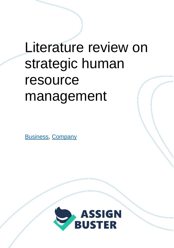 literature review on strategic planning pdf