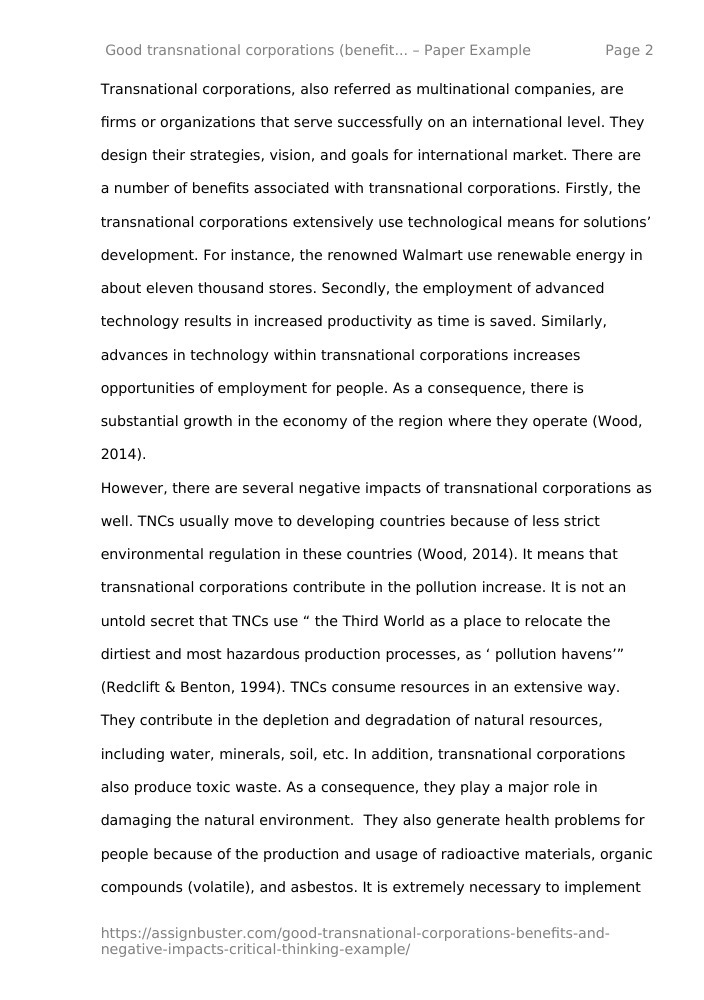 write an essay on transnational corporations accountability of human rights