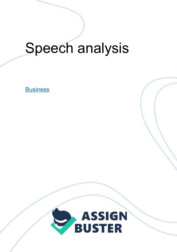 speech analysis essay sample