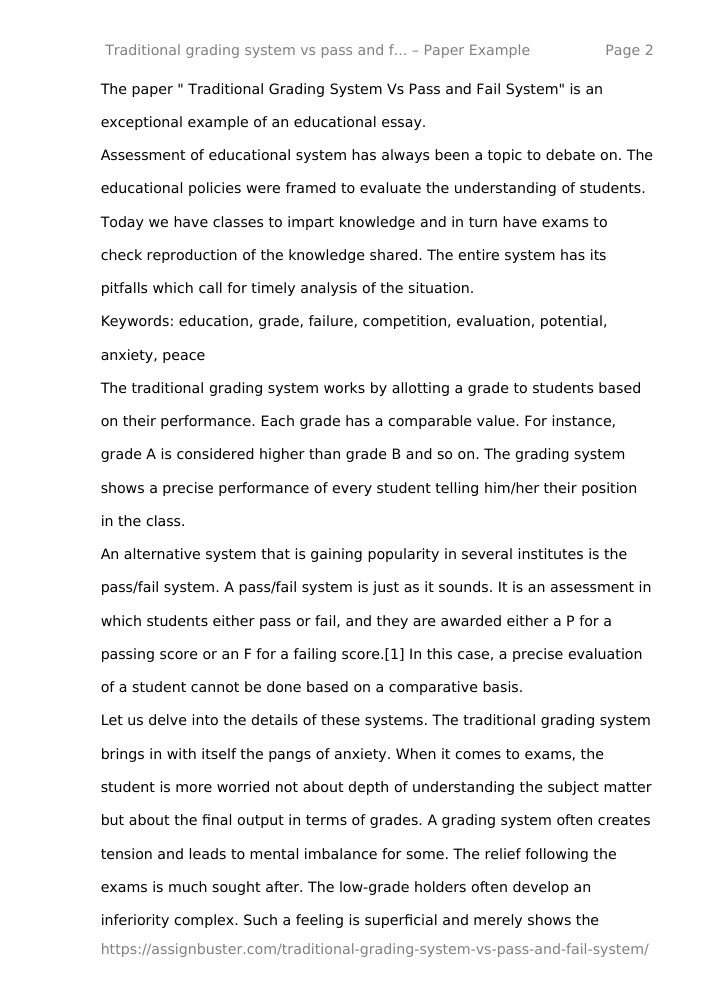 pass fail grading system essay