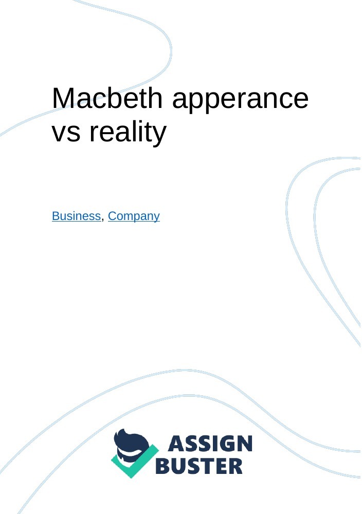 lady macbeth appearance vs reality essay