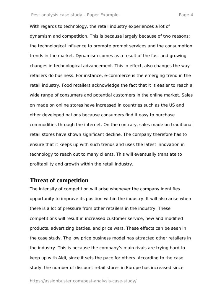 case study pest analysis