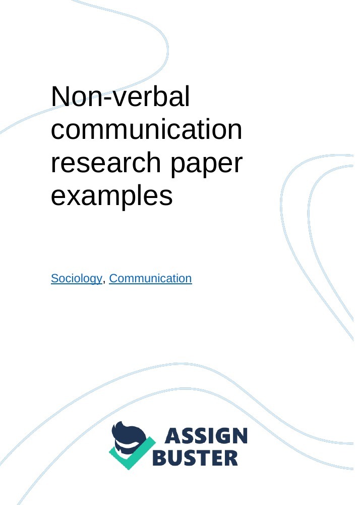 research paper on non verbal communication