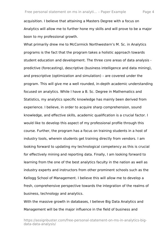 personal statement for msc in data science