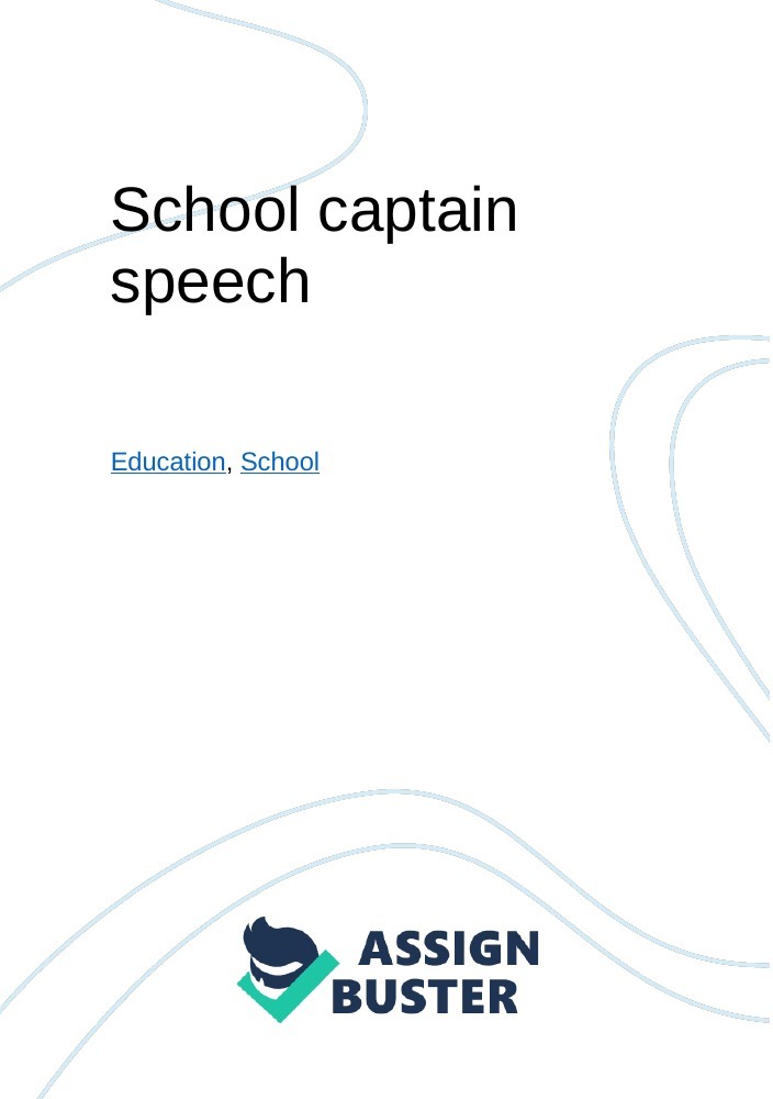 sample speech for school captain