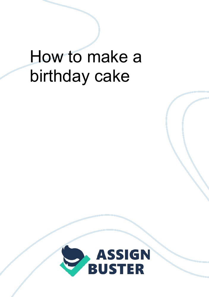 essay how to make cake