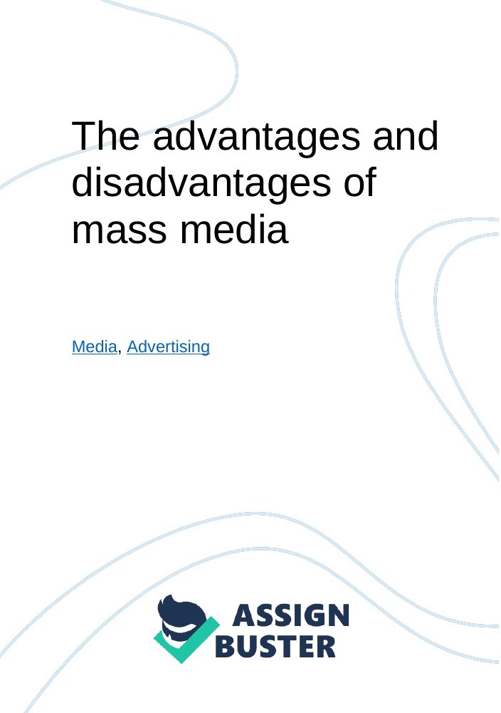 mass media essay advantages disadvantages