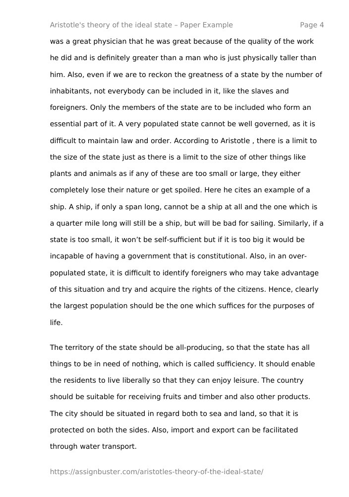 ideal state essay example