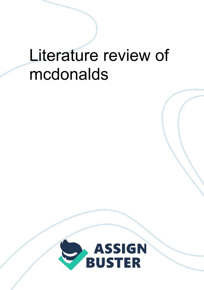 literature review of mcdonalds in india