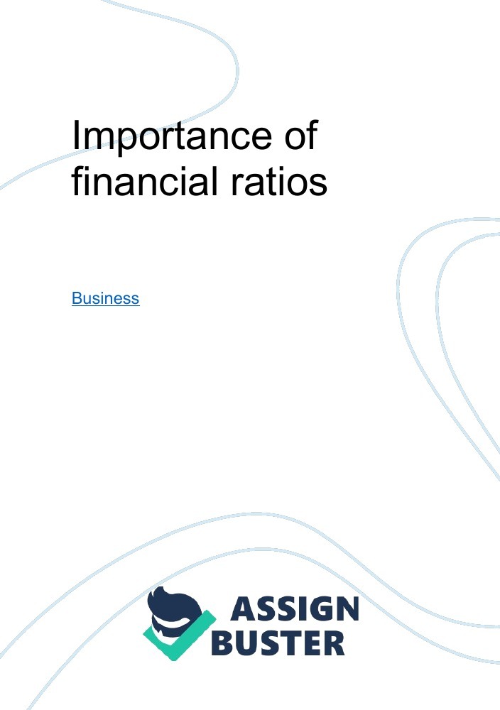 importance of financial ratios essay