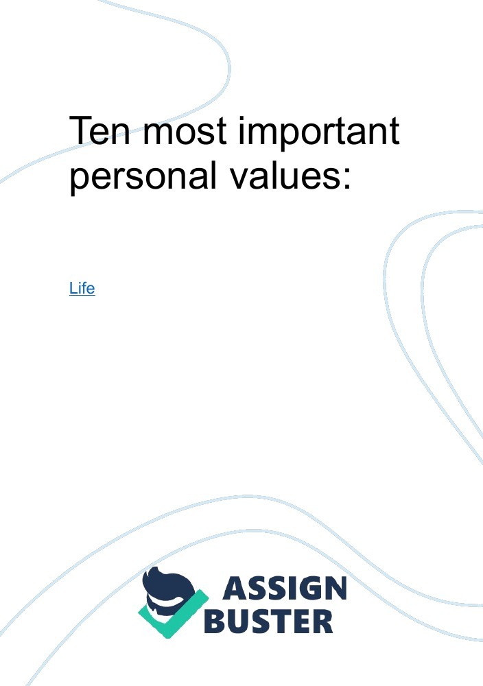 title for personal values essay