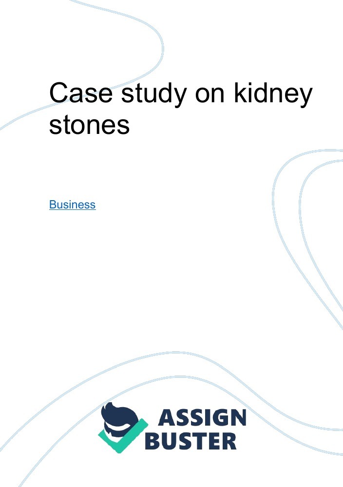 write a case study on kidney related problems