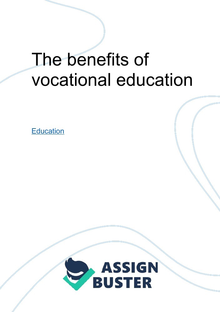 benefits of vocational education essay