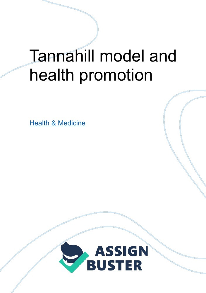 tannahill model of health promotion essay