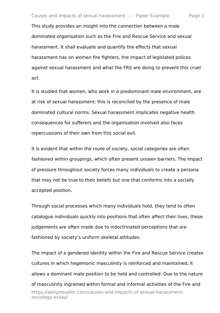 sexual harassment essay pdf