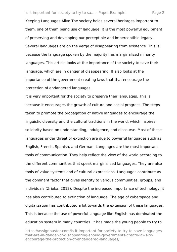 endangered languages essay