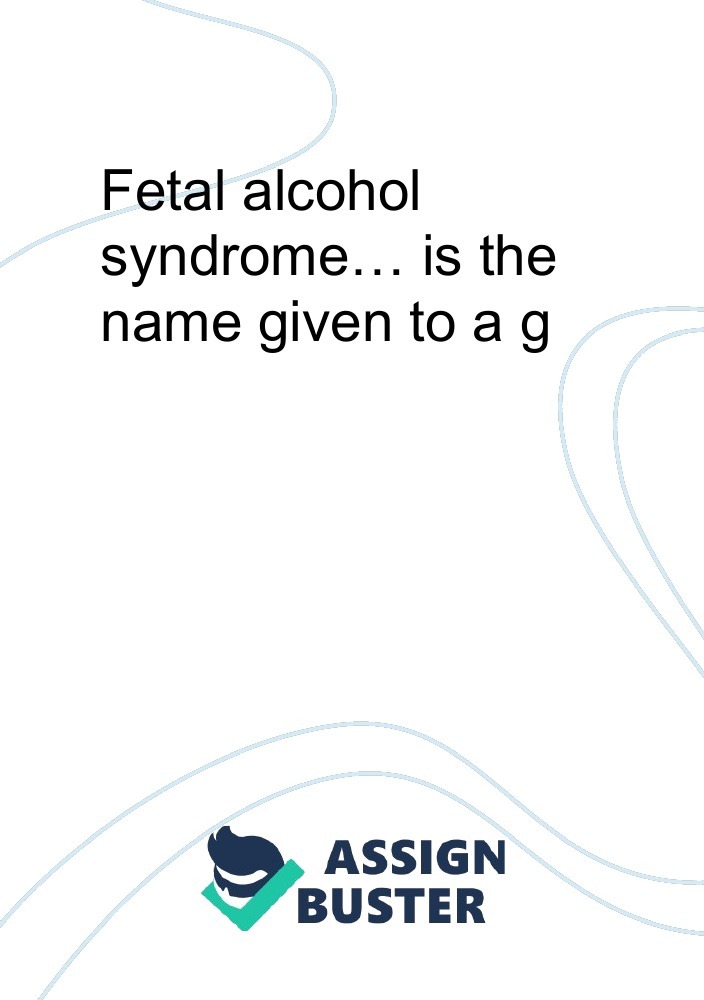 fetal alcohol syndrome essay example