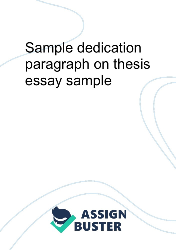 dedication for thesis writing sample