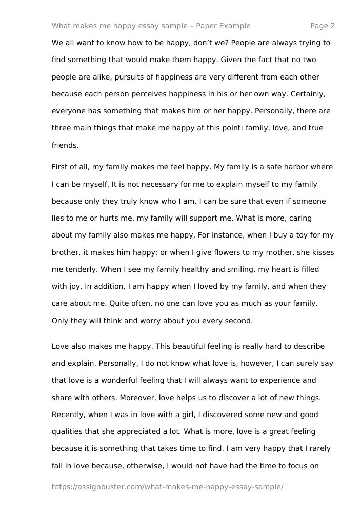 what makes me happy essay for class 1