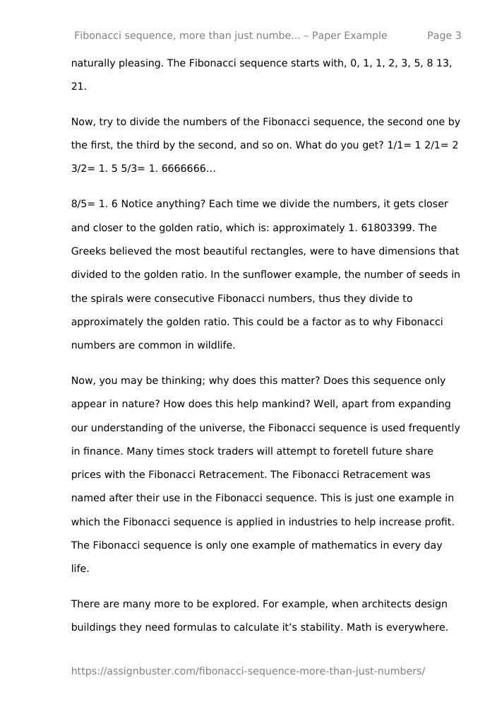 what is fibonacci sequence essay