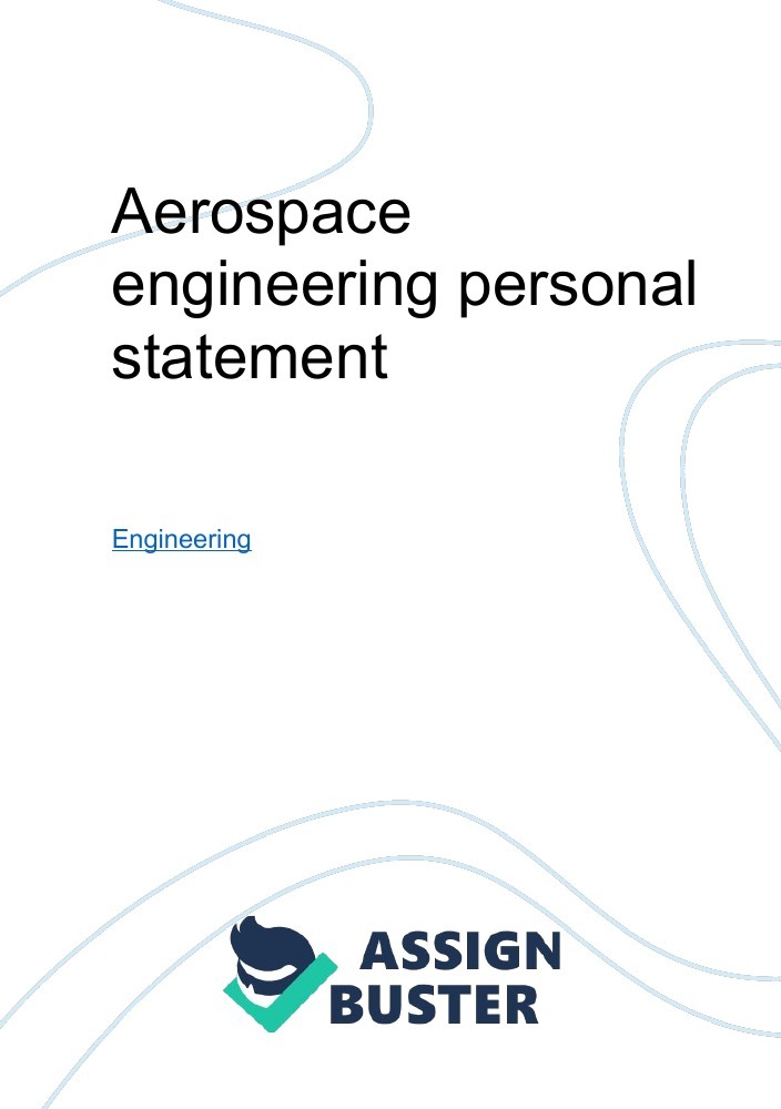 sample personal statement for aerospace engineering