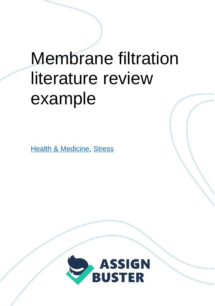 literature review of water filtration